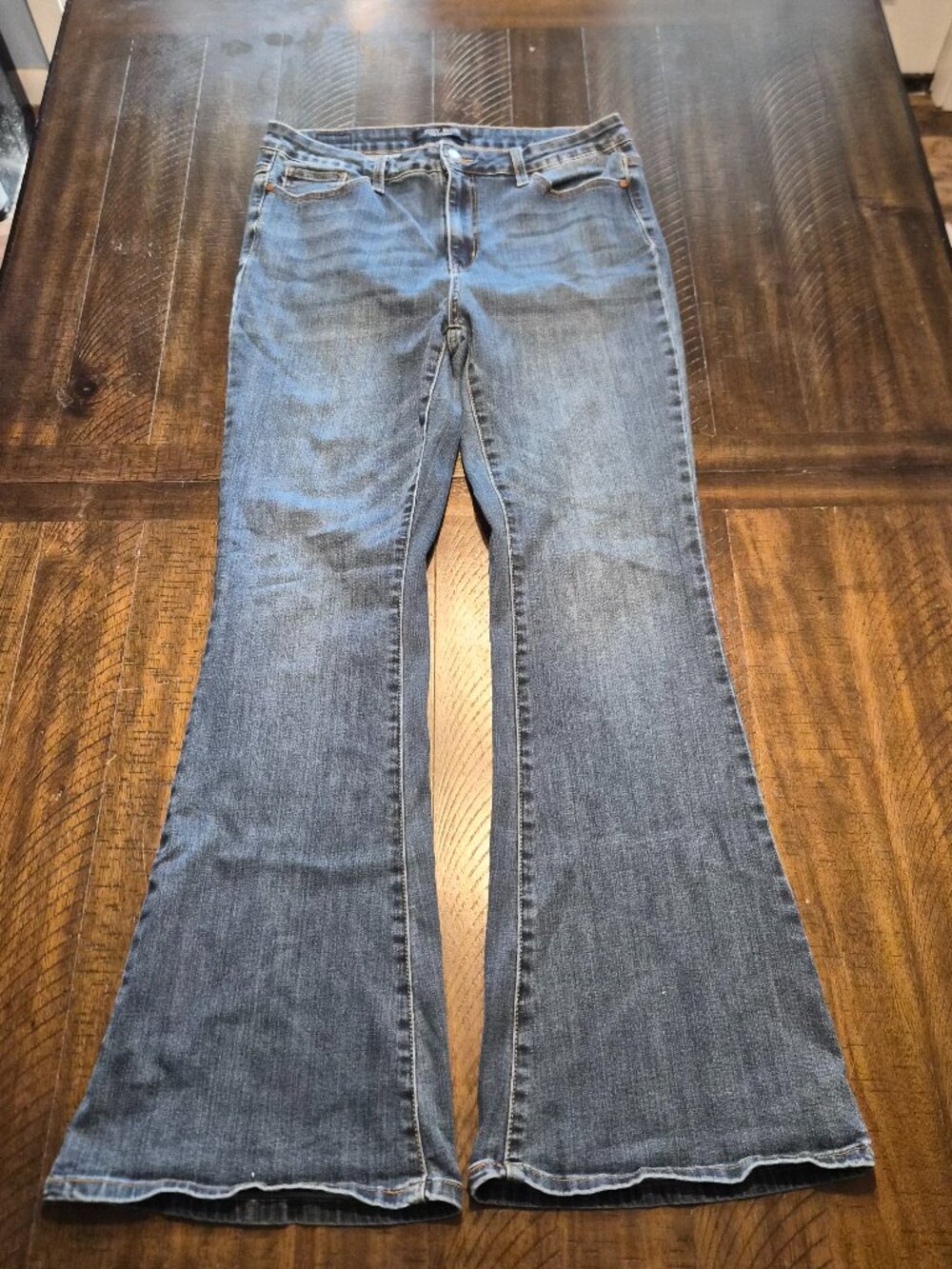 Judy Blue Flare Jeans Women's Size 13/31 Blue Denim High Rise Stretch Boho G903